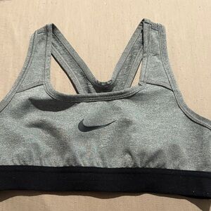 Nike Heather Gray and Black Sports Bra